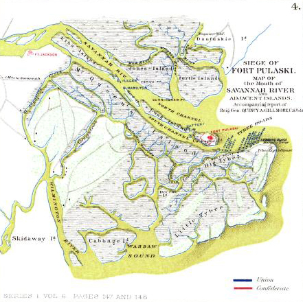 fort pulaski official records map