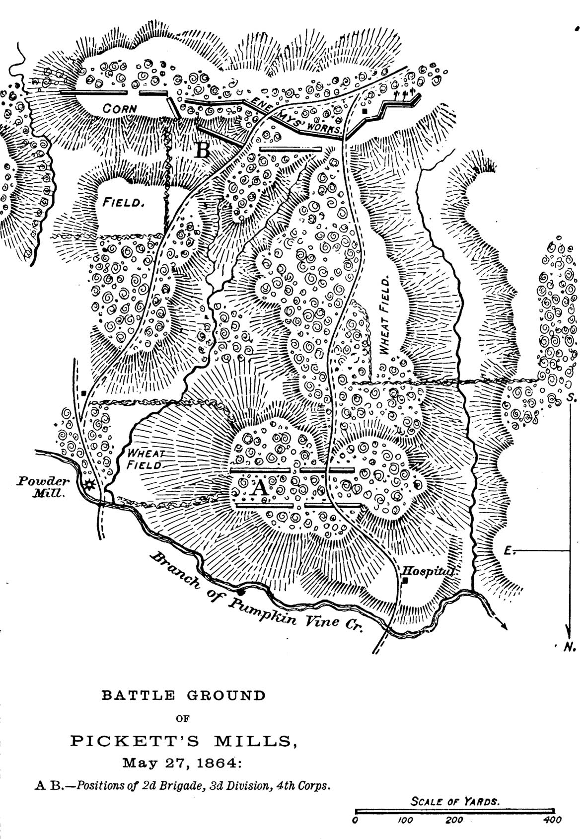 Pickett's Mill Hazen's Map